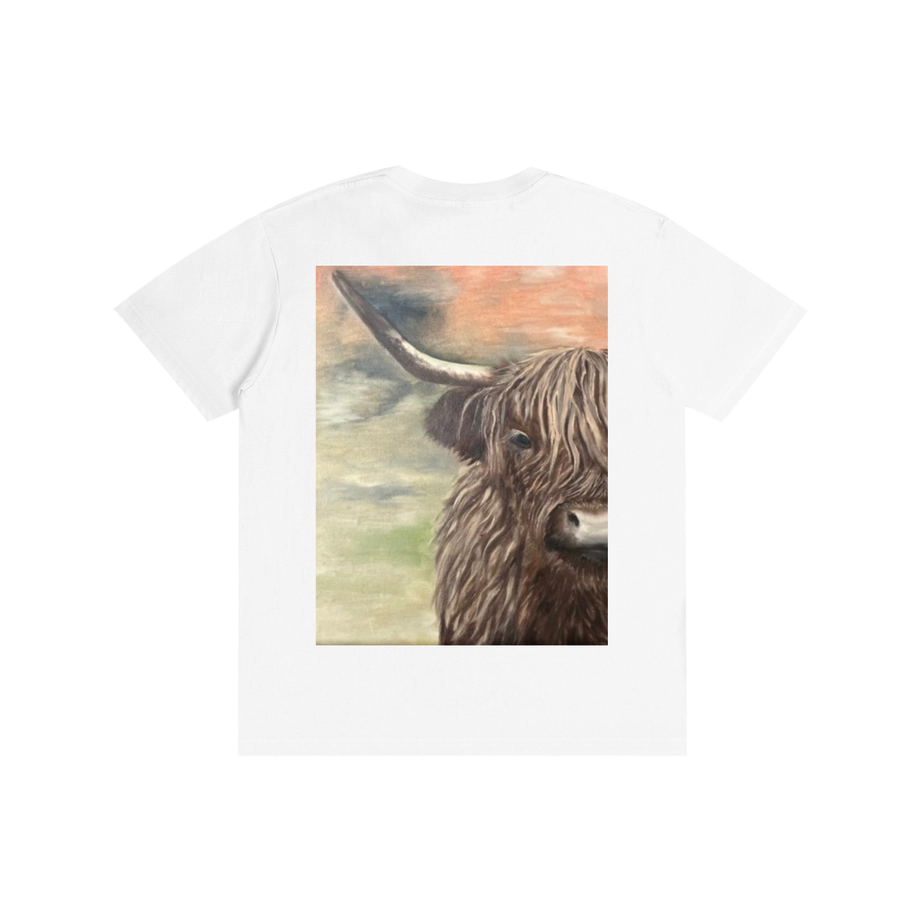 Original Highland Cow Painting Cotton T-Shirt