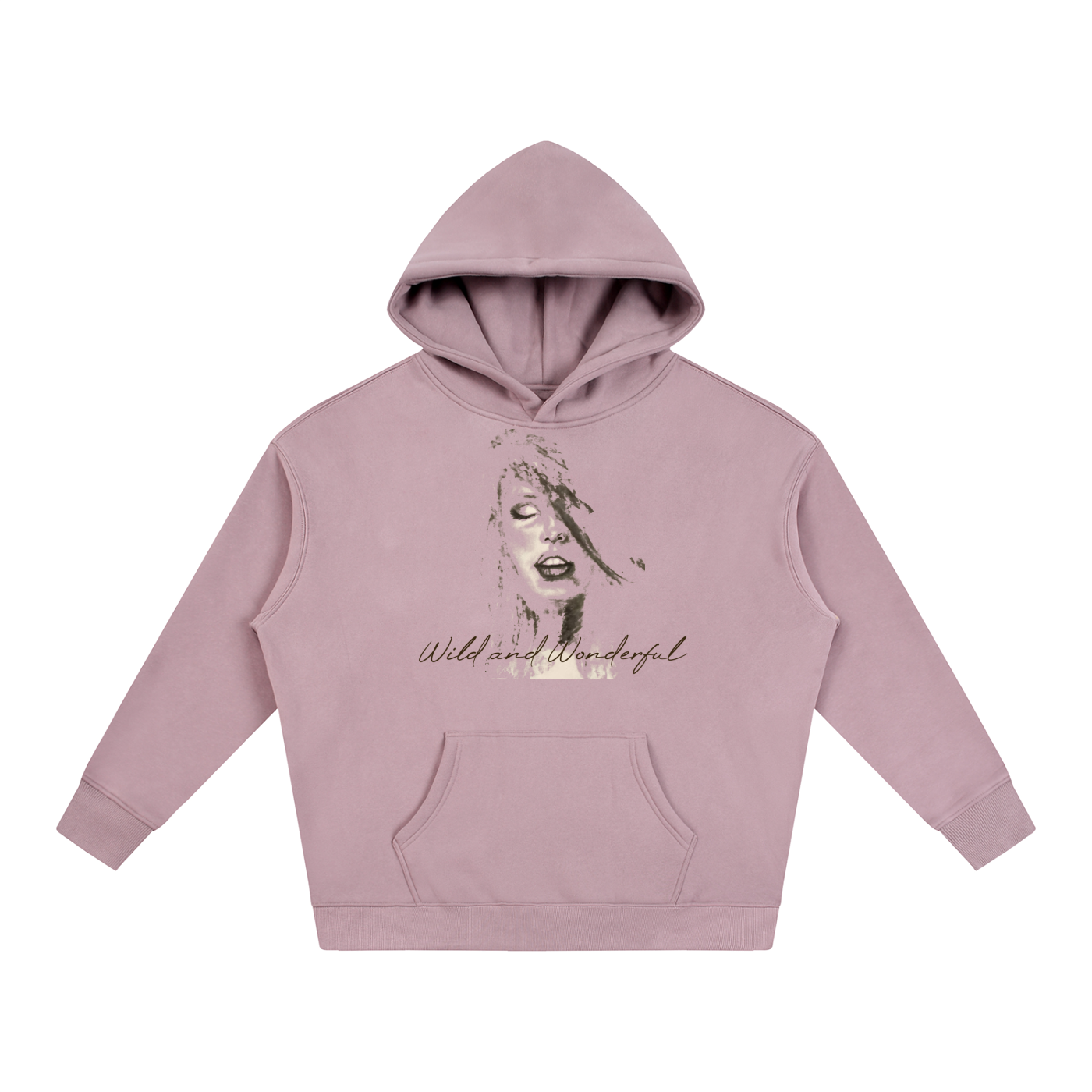 Original Woman Charcoal Sketch Fleeced Hoodie