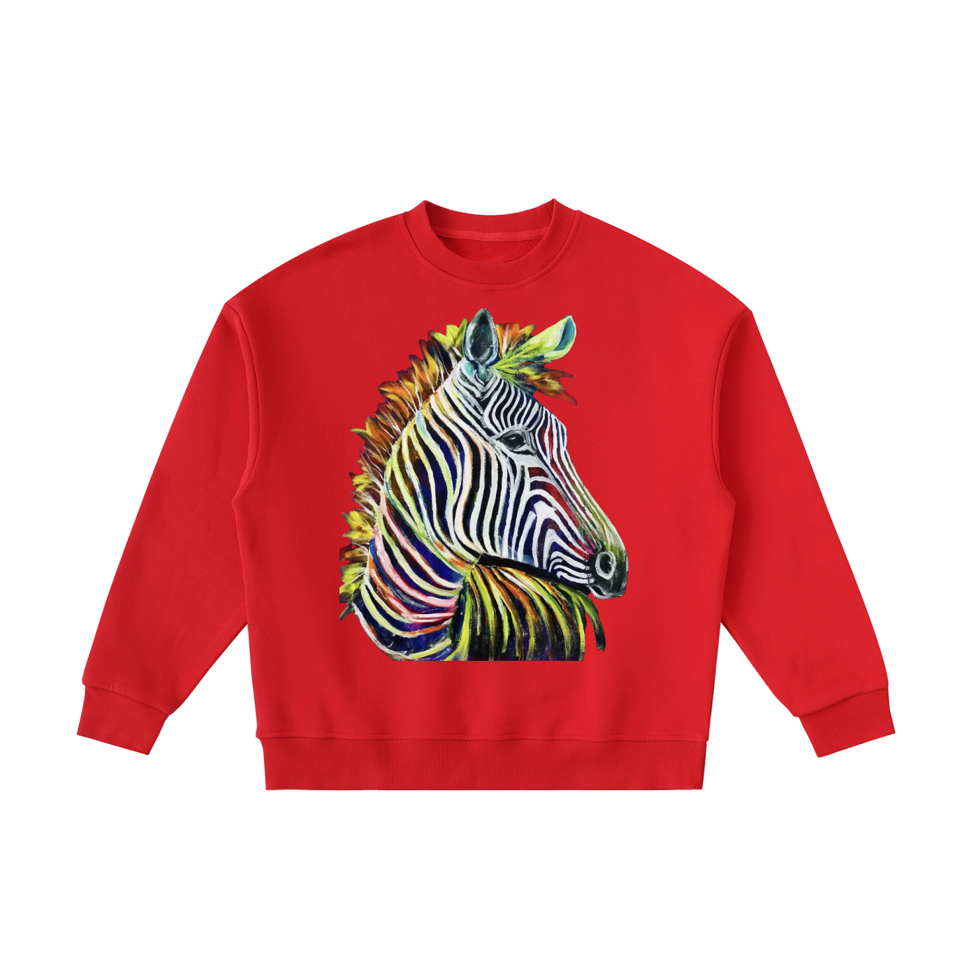 Original Zebra Painting Kids' Fleece Crewneck Sweatshirt