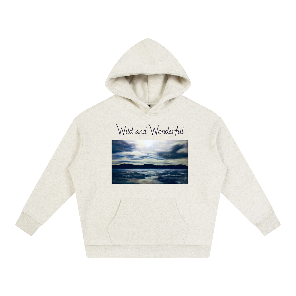 Original soft pastel drawing of the Ohio River Oversize Fleeced Hoodie