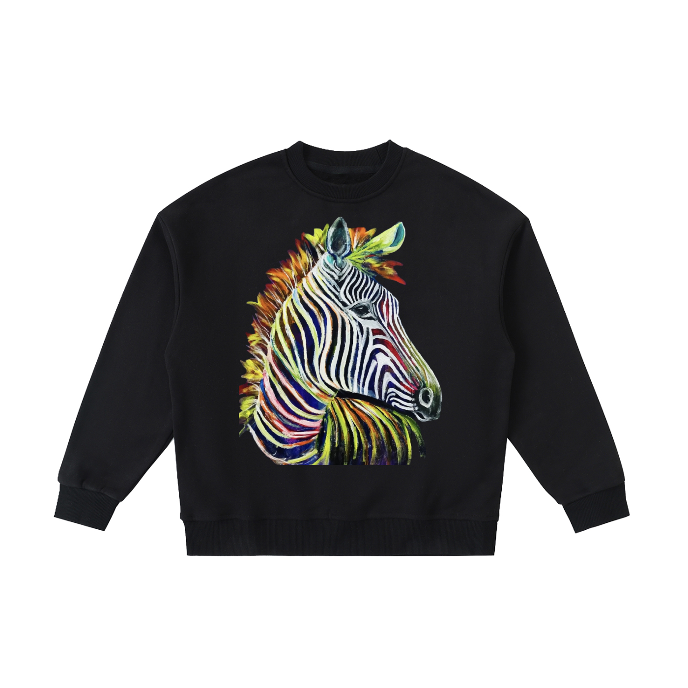 Original Zebra Painting Kids' Fleece Crewneck Sweatshirt