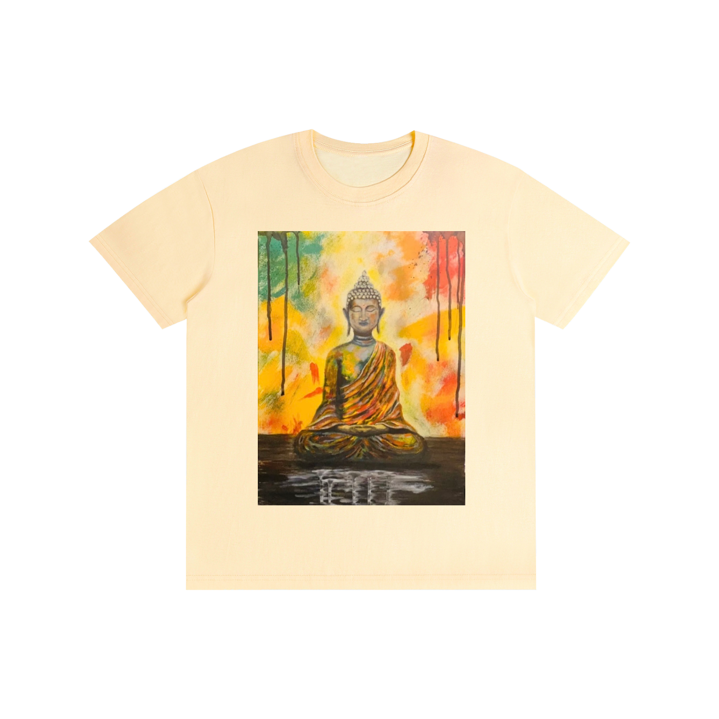 Original Buddha Painted Cotton T-Shirt