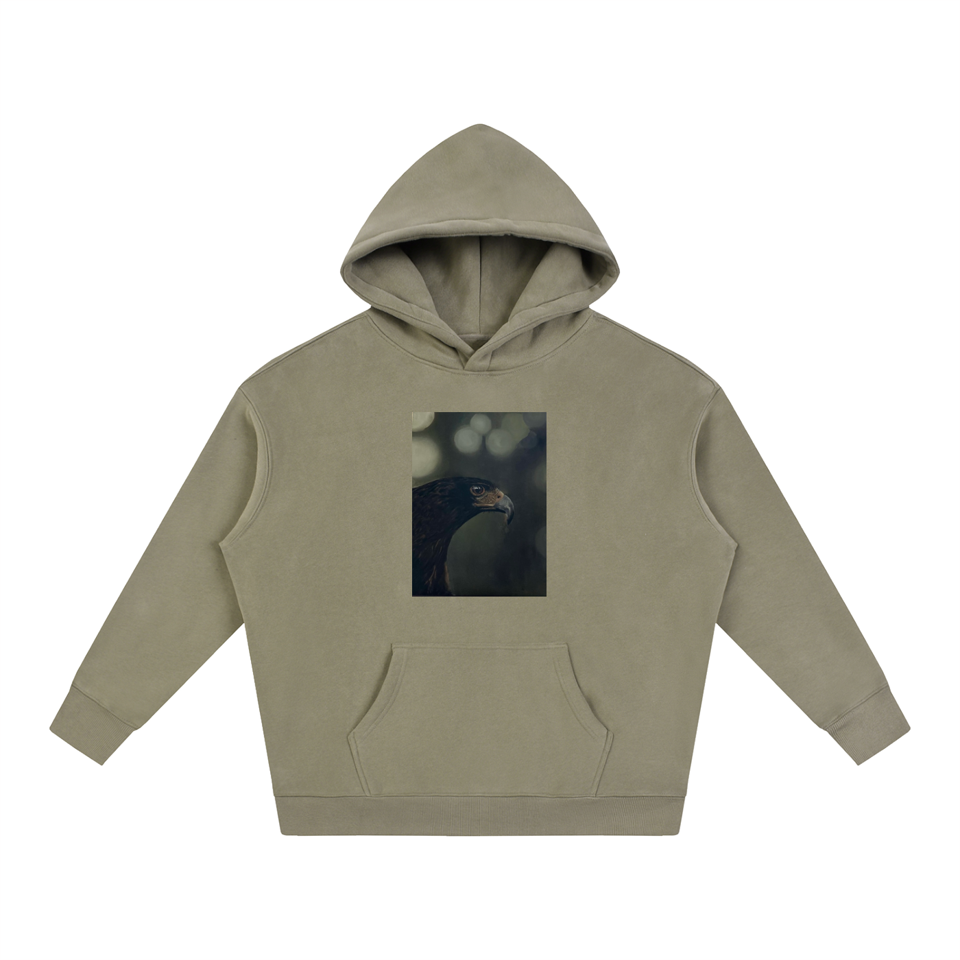 Original Eagle Oil Painting Fleeced Hoodie