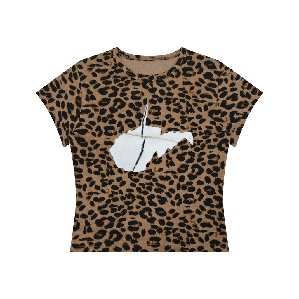 Original WV Painting Women’s Leopard Print Crop T-Shirt