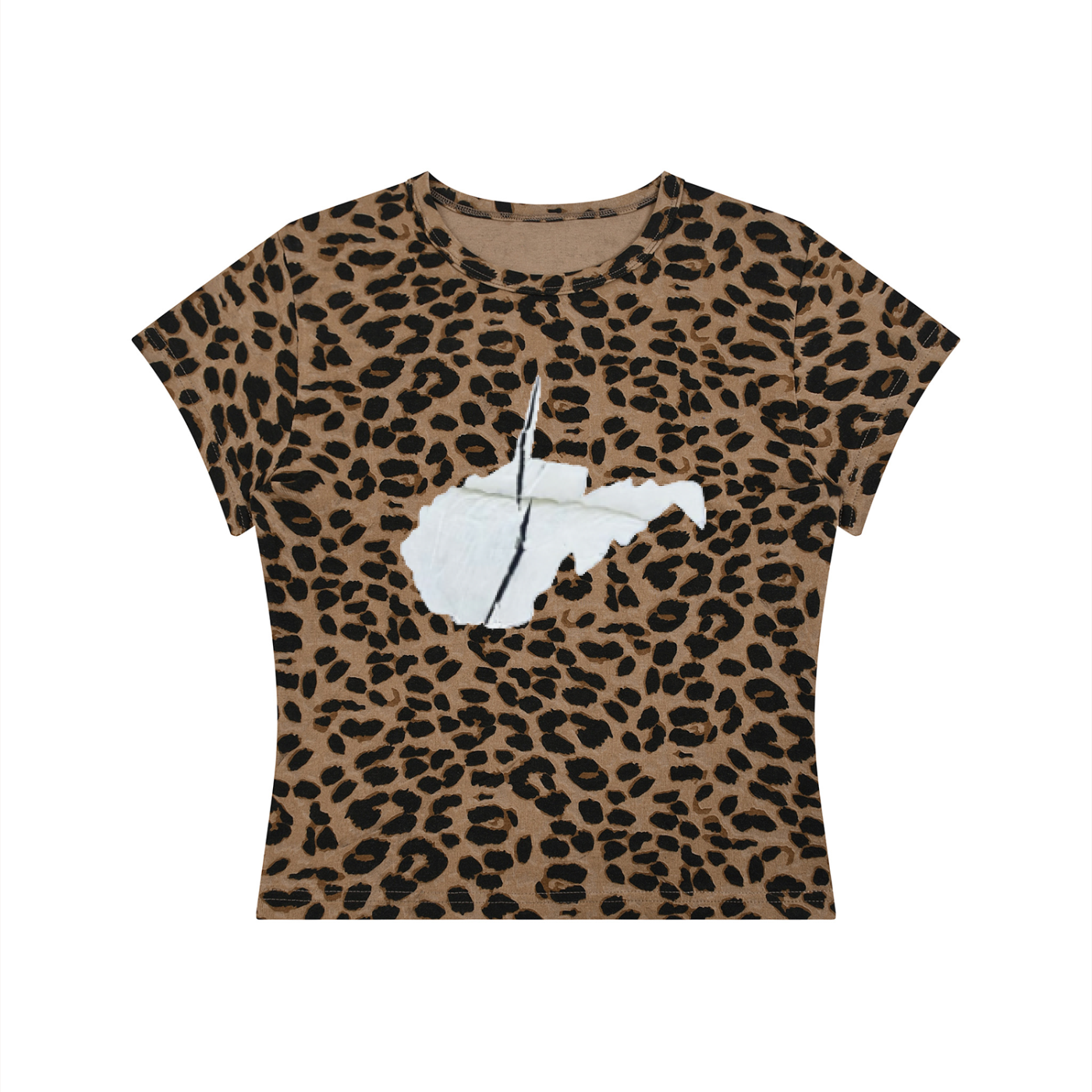 Original WV Painting Women’s Leopard Print Crop T-Shirt