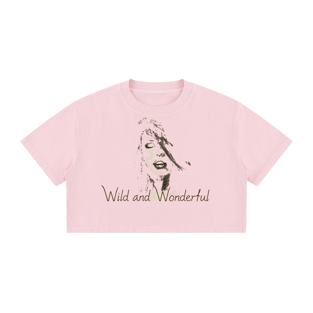 Original woman sketched Women's Mineral Wash Cotton Crop T-Shirt