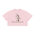 Original woman sketched Women's Mineral Wash Cotton Crop T-Shirt