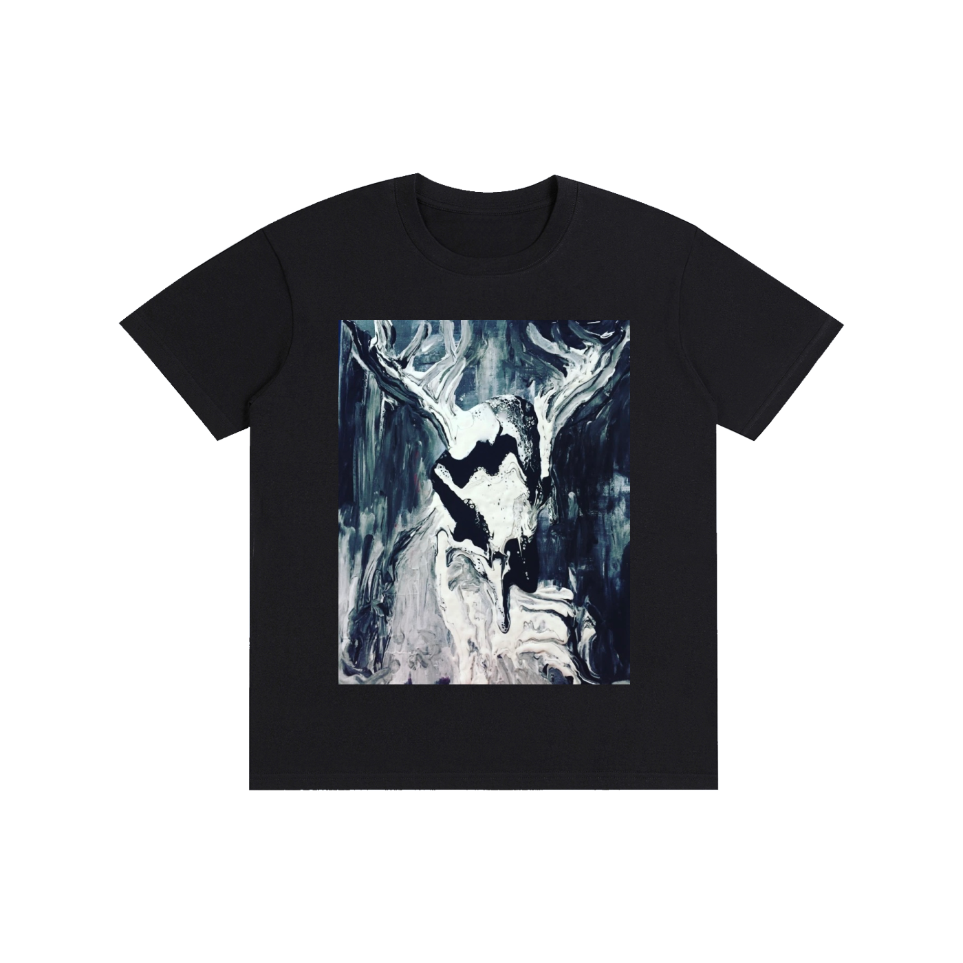 Original deer abstract painting Pure Cotton Unisex T-Shirt