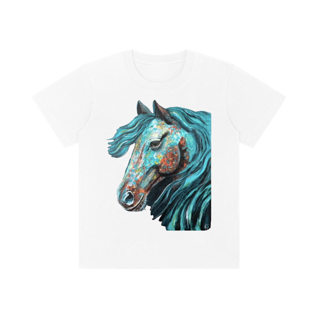 Original horse painting Kid's Crewneck Short Sleeve T-Shirt