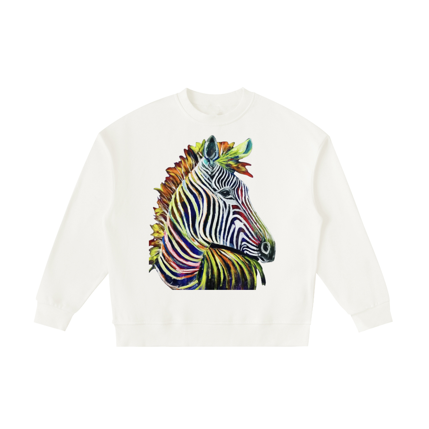 Original Zebra Painting Kids' Fleece Crewneck Sweatshirt