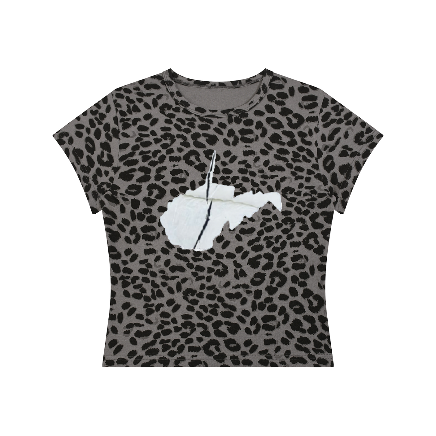 Original WV Painting Women’s Leopard Print Crop T-Shirt