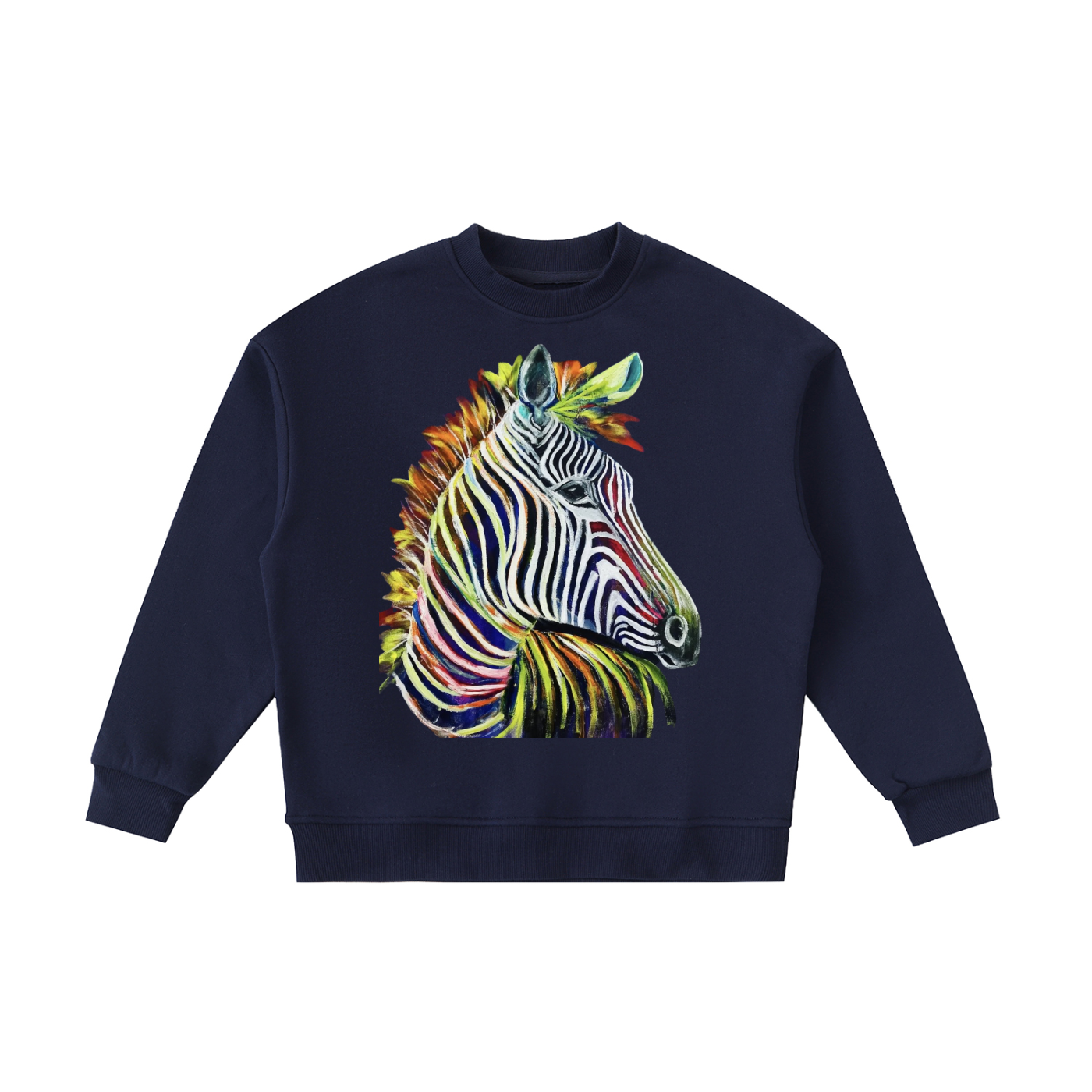 Original Zebra Painting Kids' Fleece Crewneck Sweatshirt