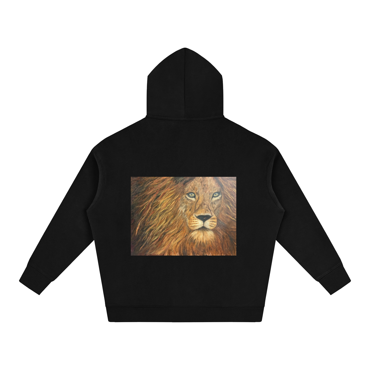 Original lion oil painting Oversize Fleeced Hoodie