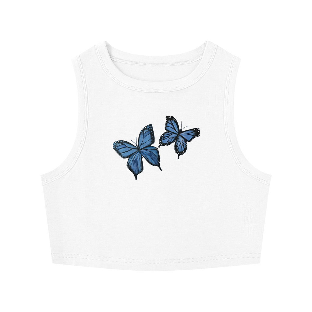Original Butterfly Painting Women's Crop Tank Top