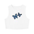 Original Butterfly Painting Women's Crop Tank Top