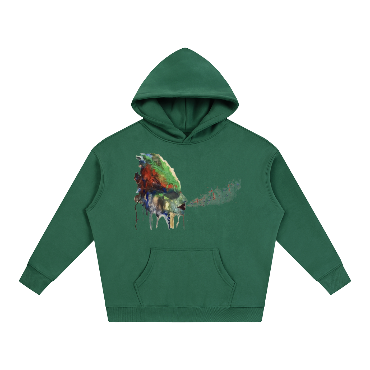 Original Watercolor Fleeced Hoodie