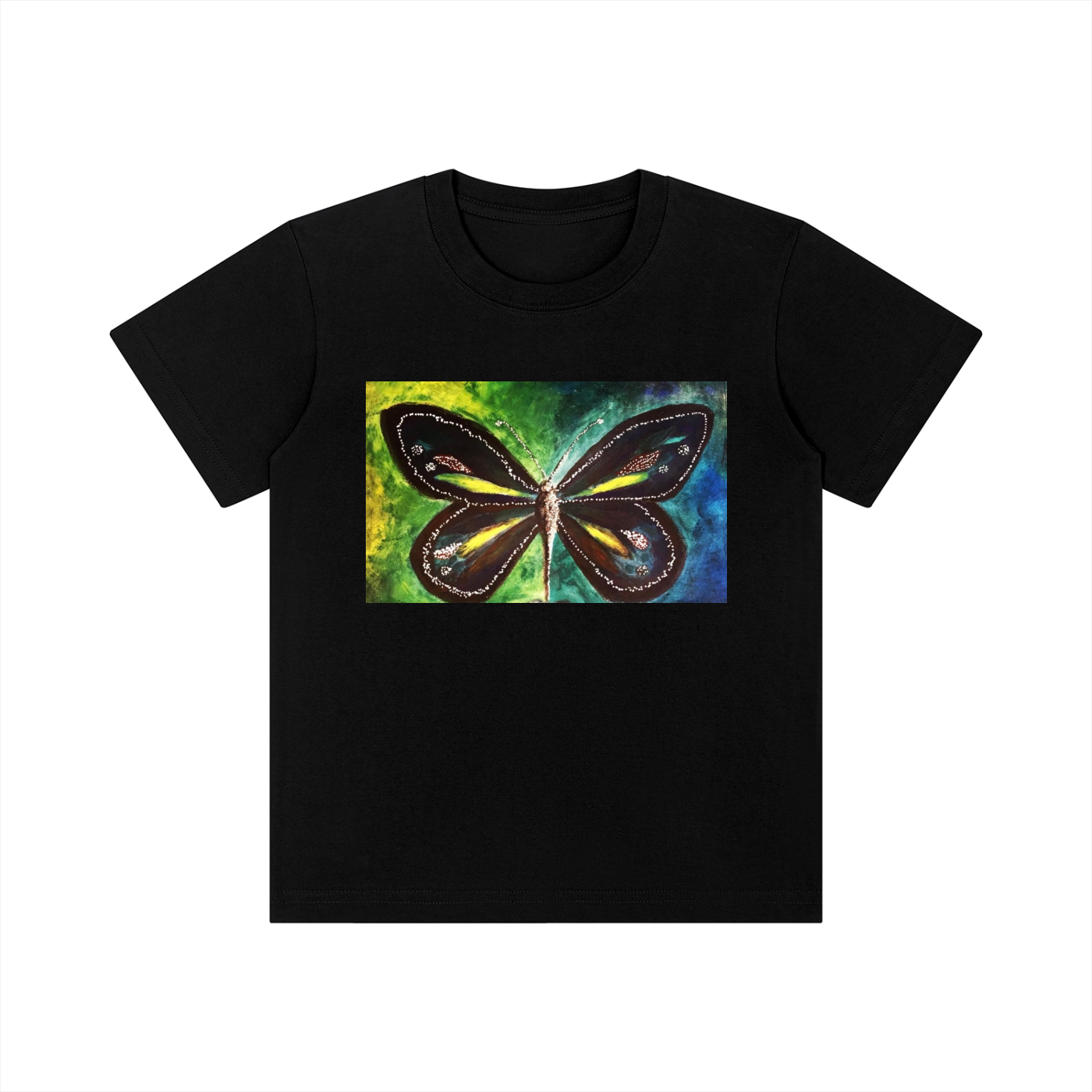 Original Butterfly Painting Kid's Crewneck T-Shirt