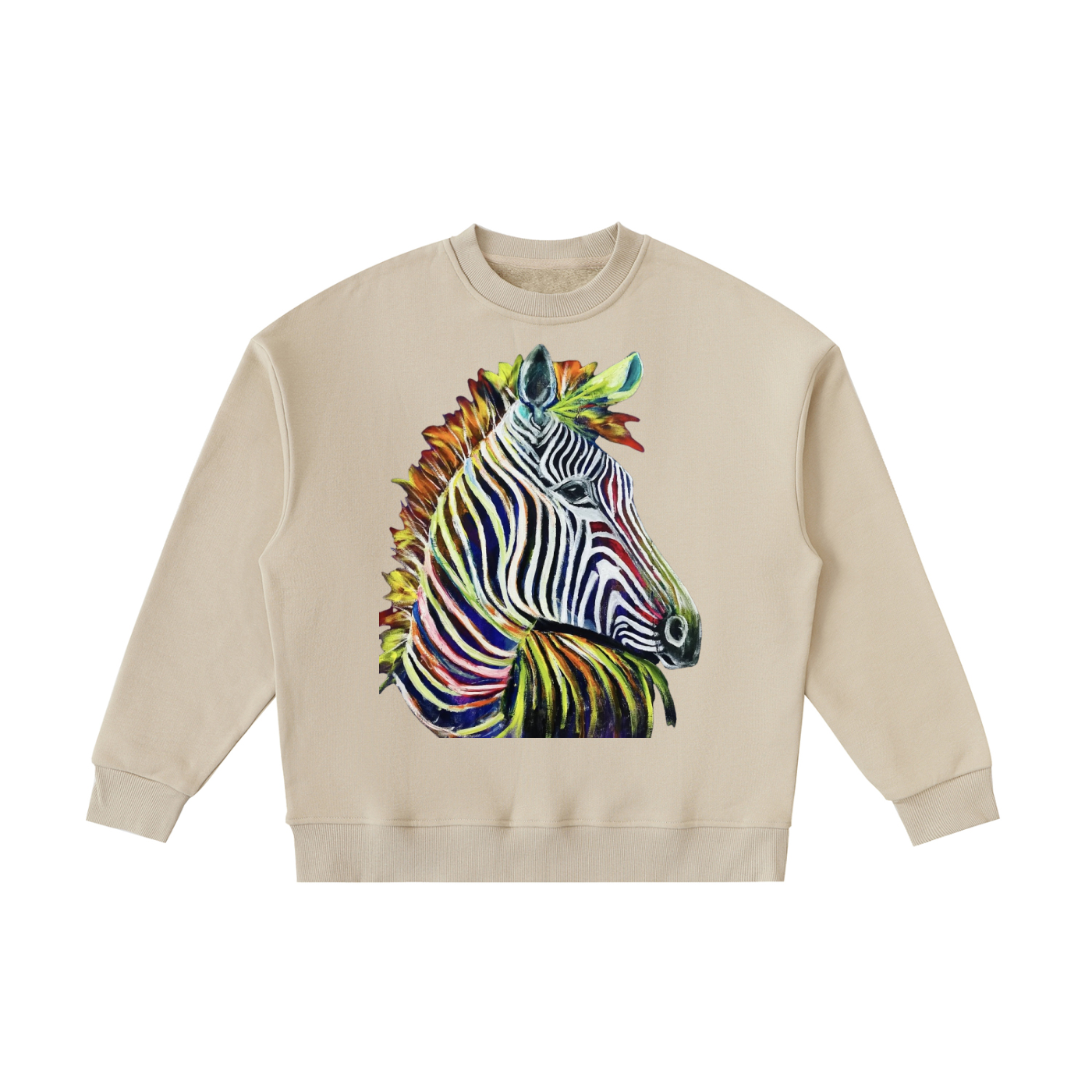Original Zebra Painting Kids' Fleece Crewneck Sweatshirt
