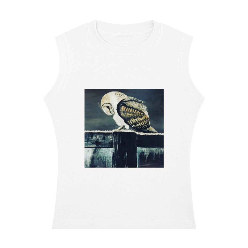 Original owl painting Women's Crewneck Tank Top