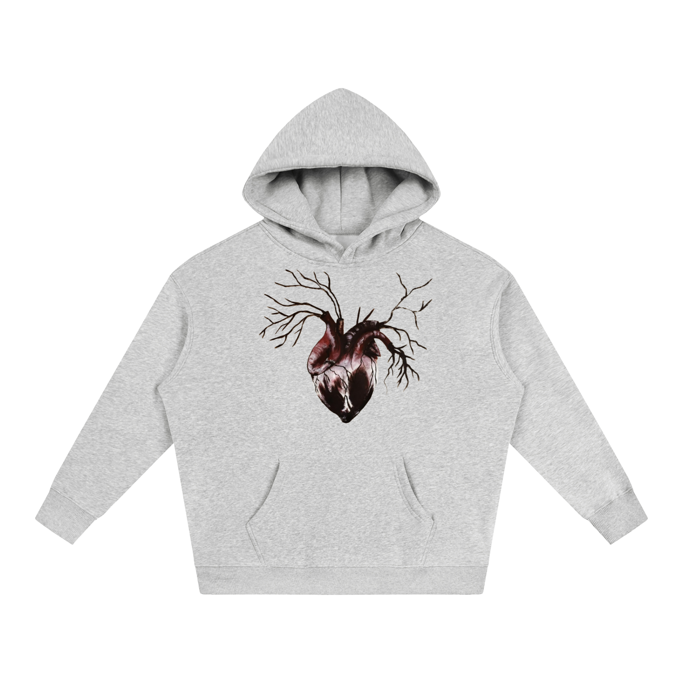 Original heart painting Oversize Fleeced Hoodie