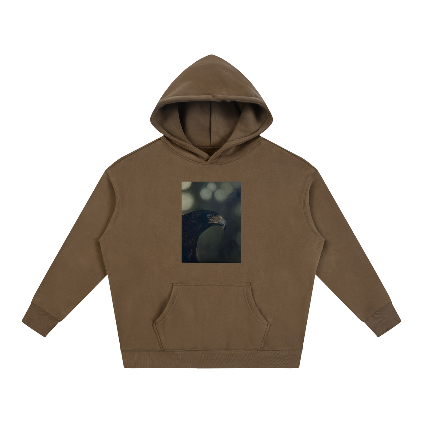 Original Eagle Oil Painting Fleeced Hoodie