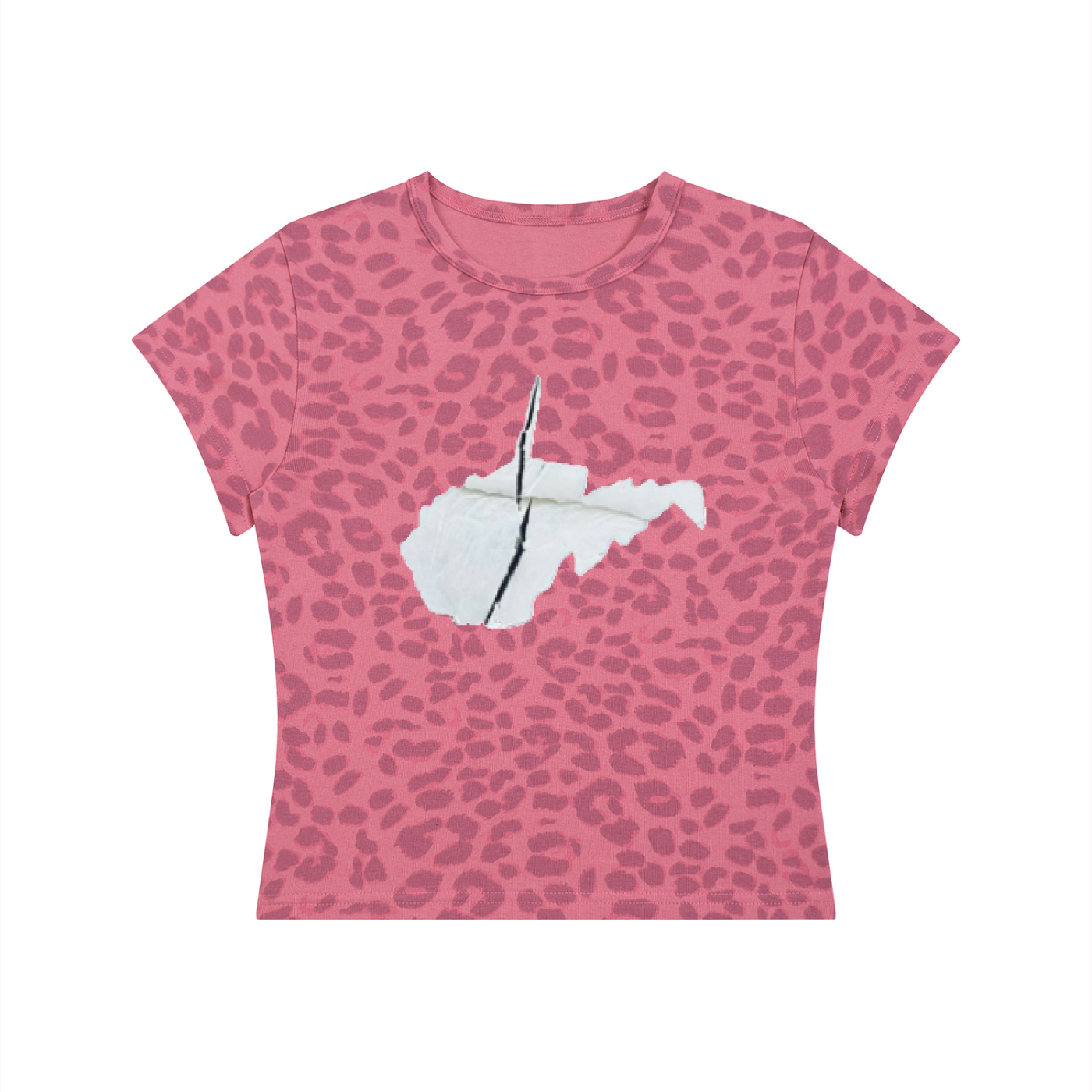 Original WV Painting Women’s Leopard Print Crop T-Shirt