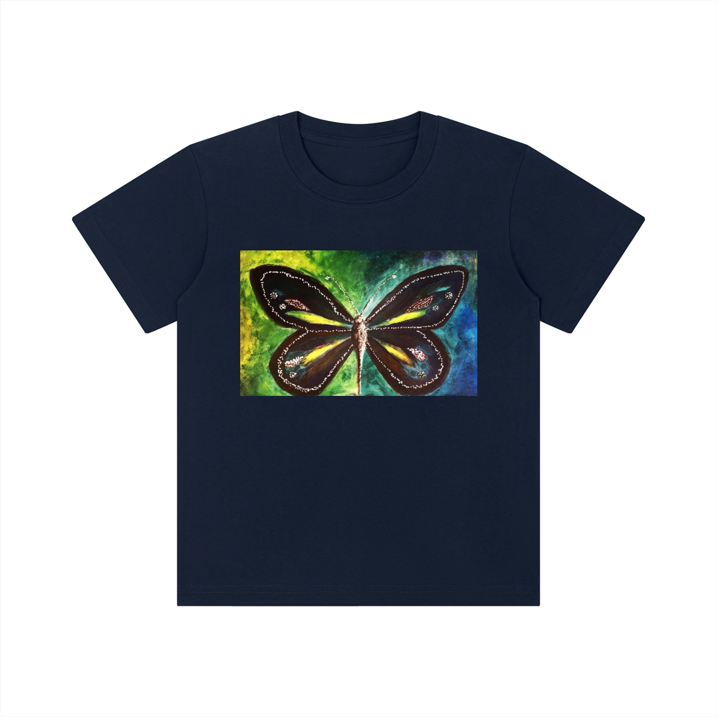 Original Butterfly Painting Kid's Crewneck T-Shirt