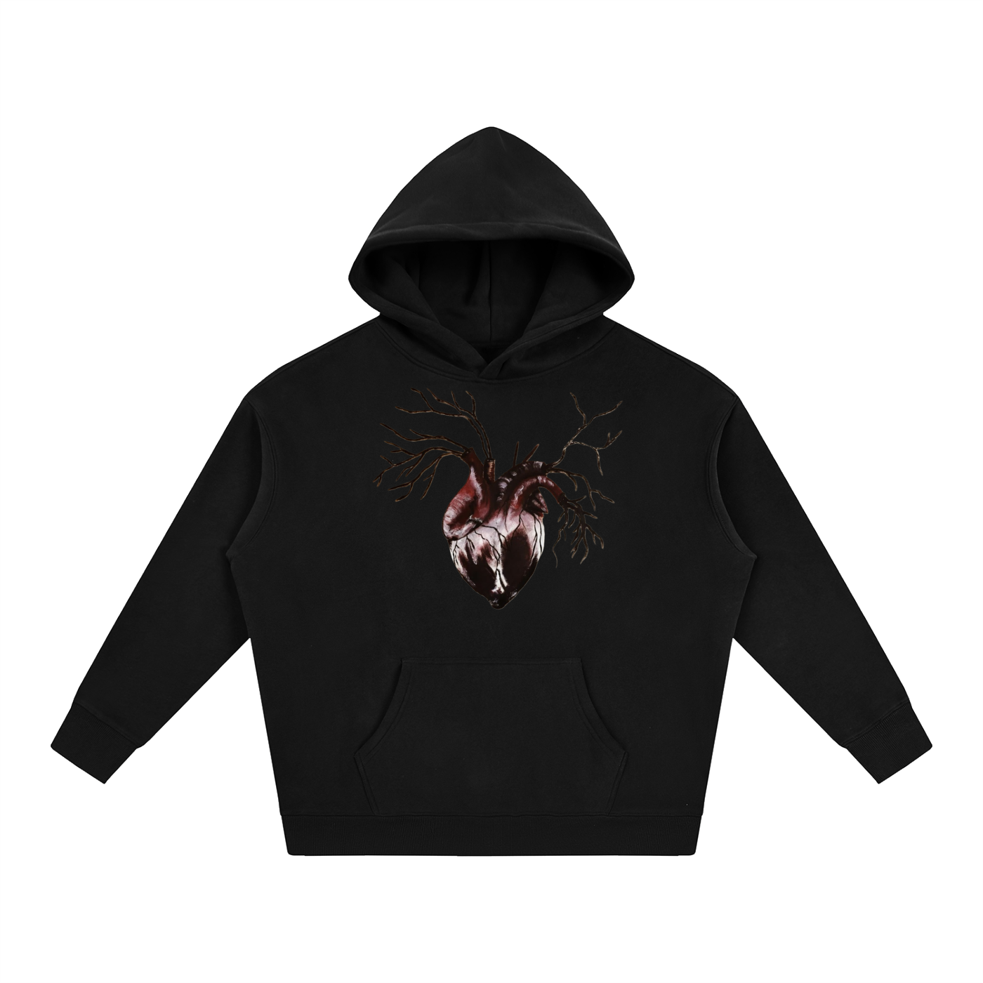Original heart painting Oversize Fleeced Hoodie