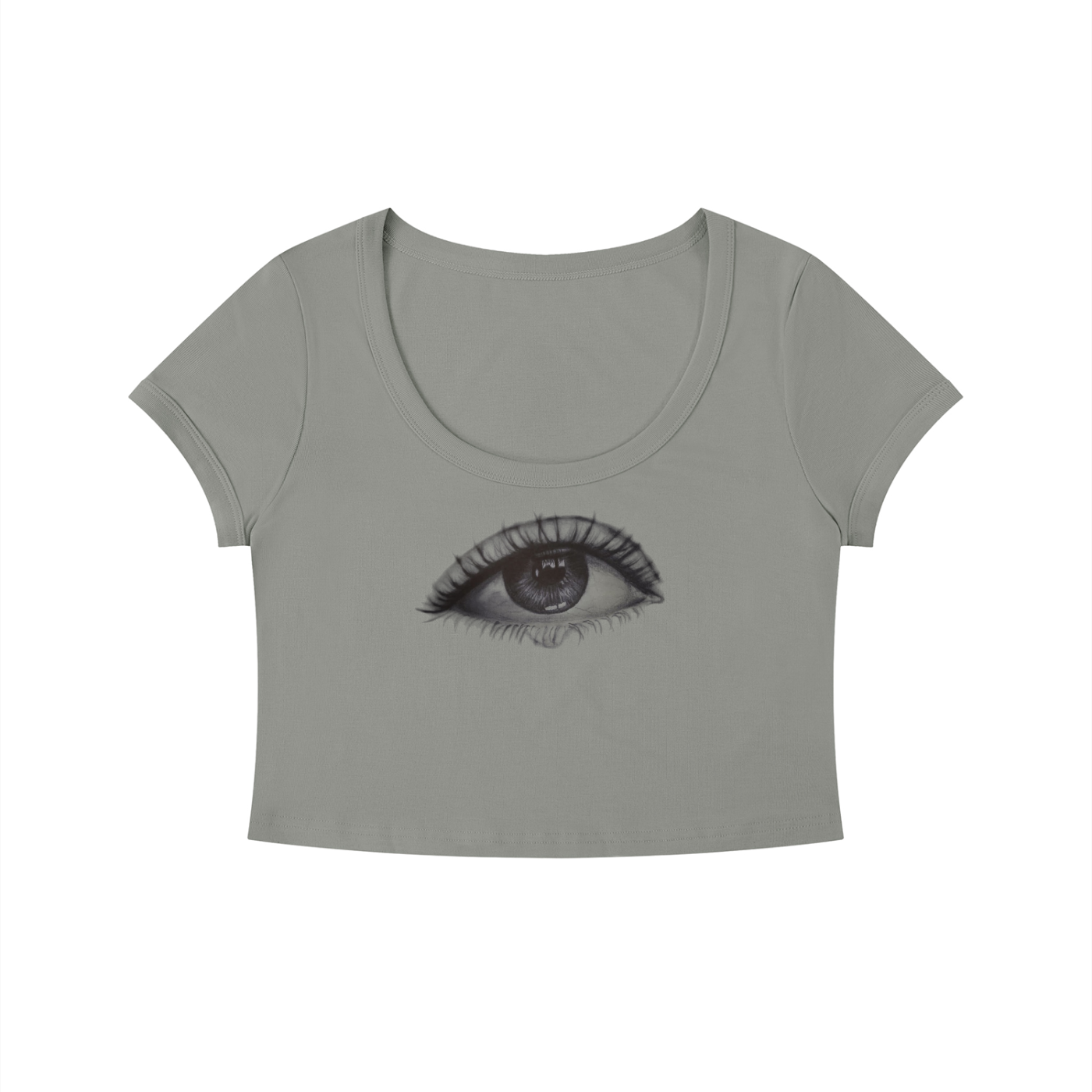 Original Eye Sketch Women's Slim Crop T-Shirt