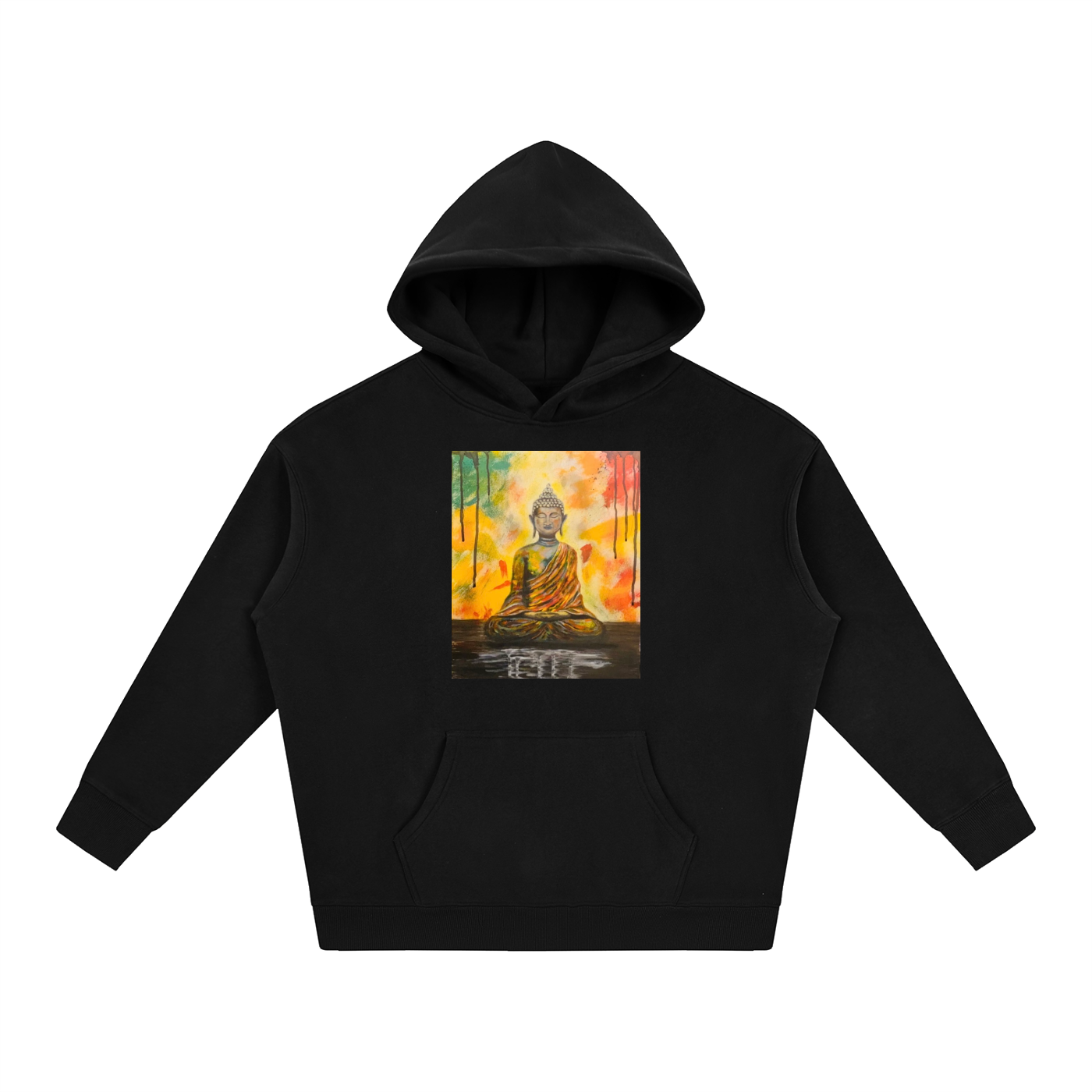 Original Buddha Painting Fleeced Hoodie