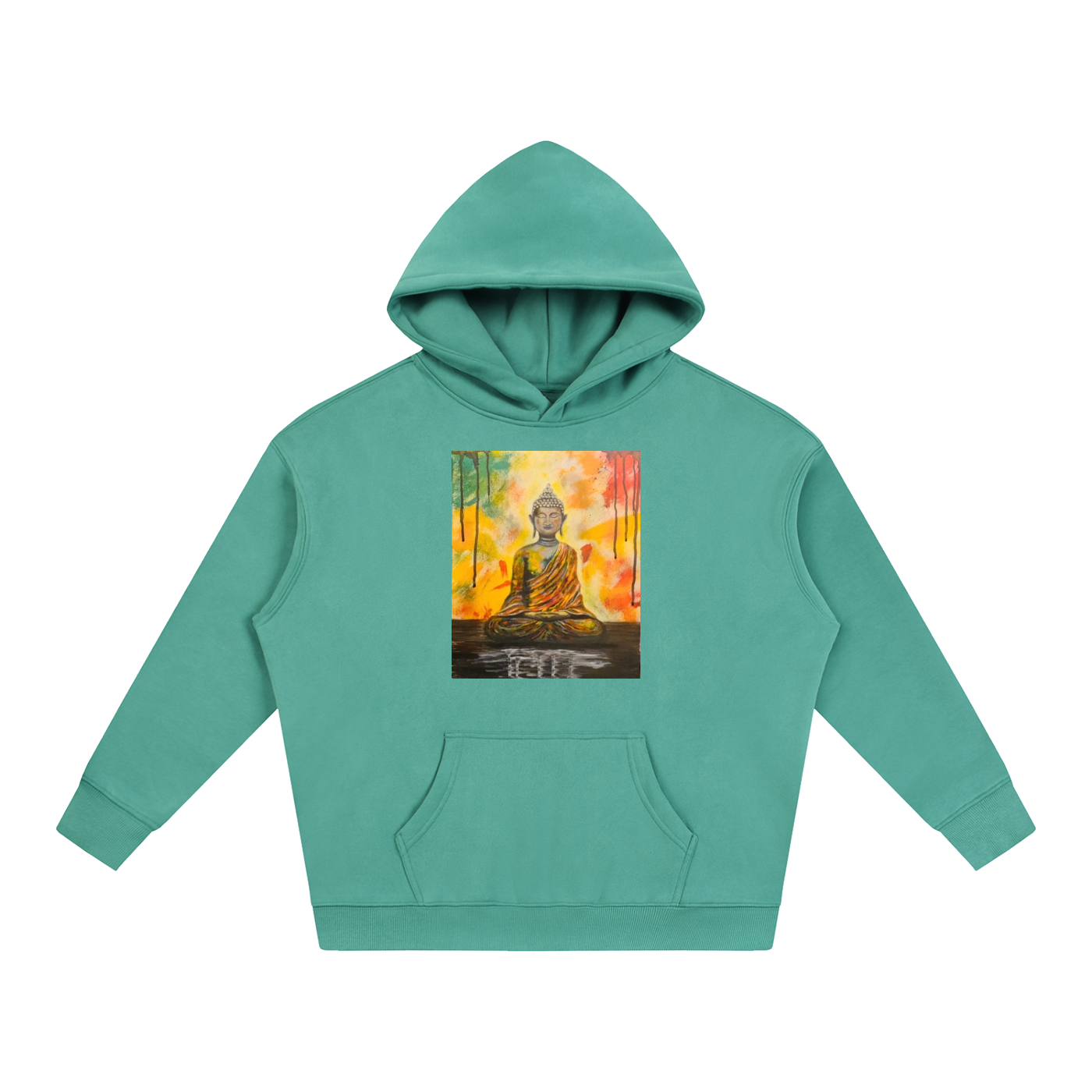 Original Buddha Painting Fleeced Hoodie