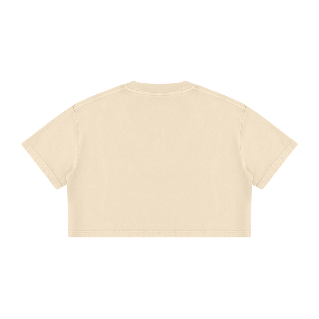 Original woman sketched Women's Mineral Wash Cotton Crop T-Shirt
