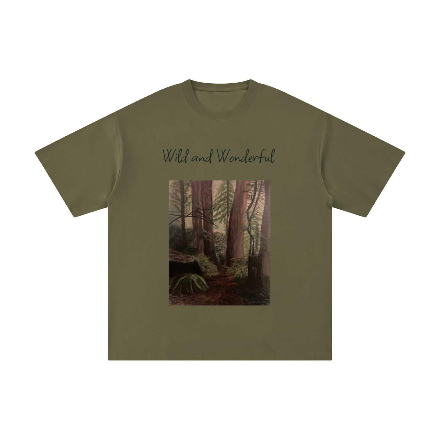 Original Forest Painting Cotton T-Shirt