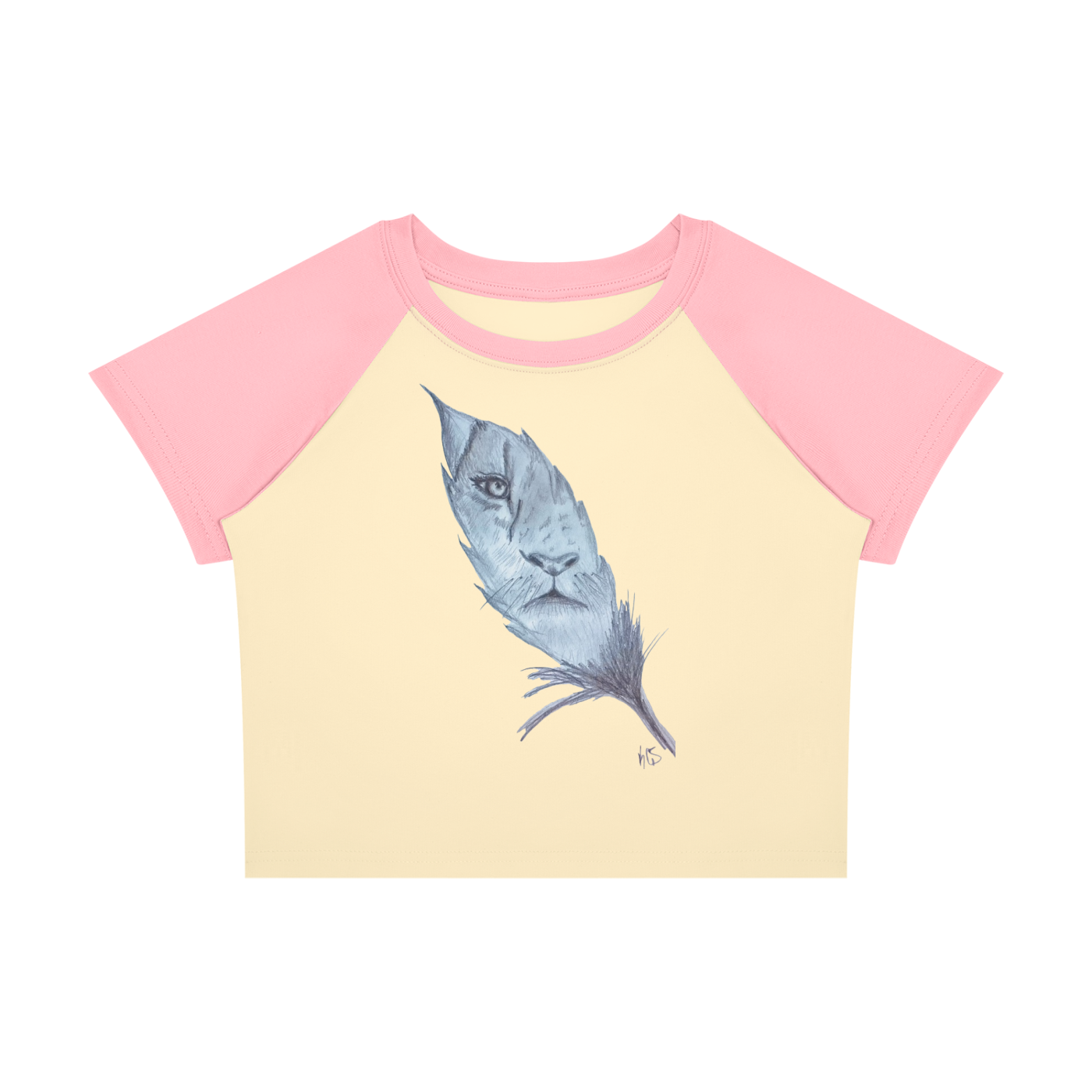 Original Lion Feather Sketch Women’s Raglan T-Shirt