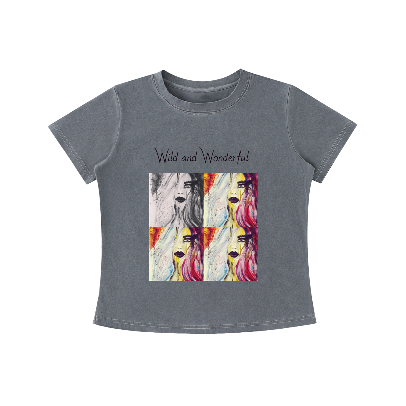 Original Watercolor Exotic Girl Vintage  Slim Fit T-shirt
