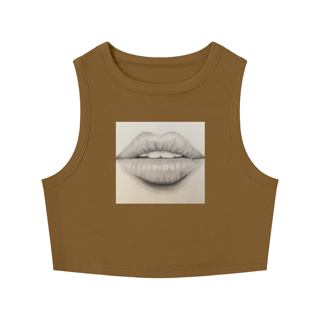 Original Lip Sketch Women's Tight Crop Tank Top