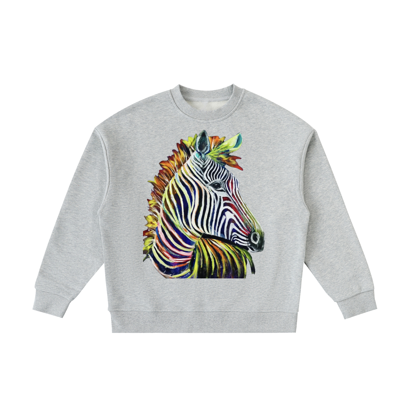 Original Zebra Painting Kids' Fleece Crewneck Sweatshirt