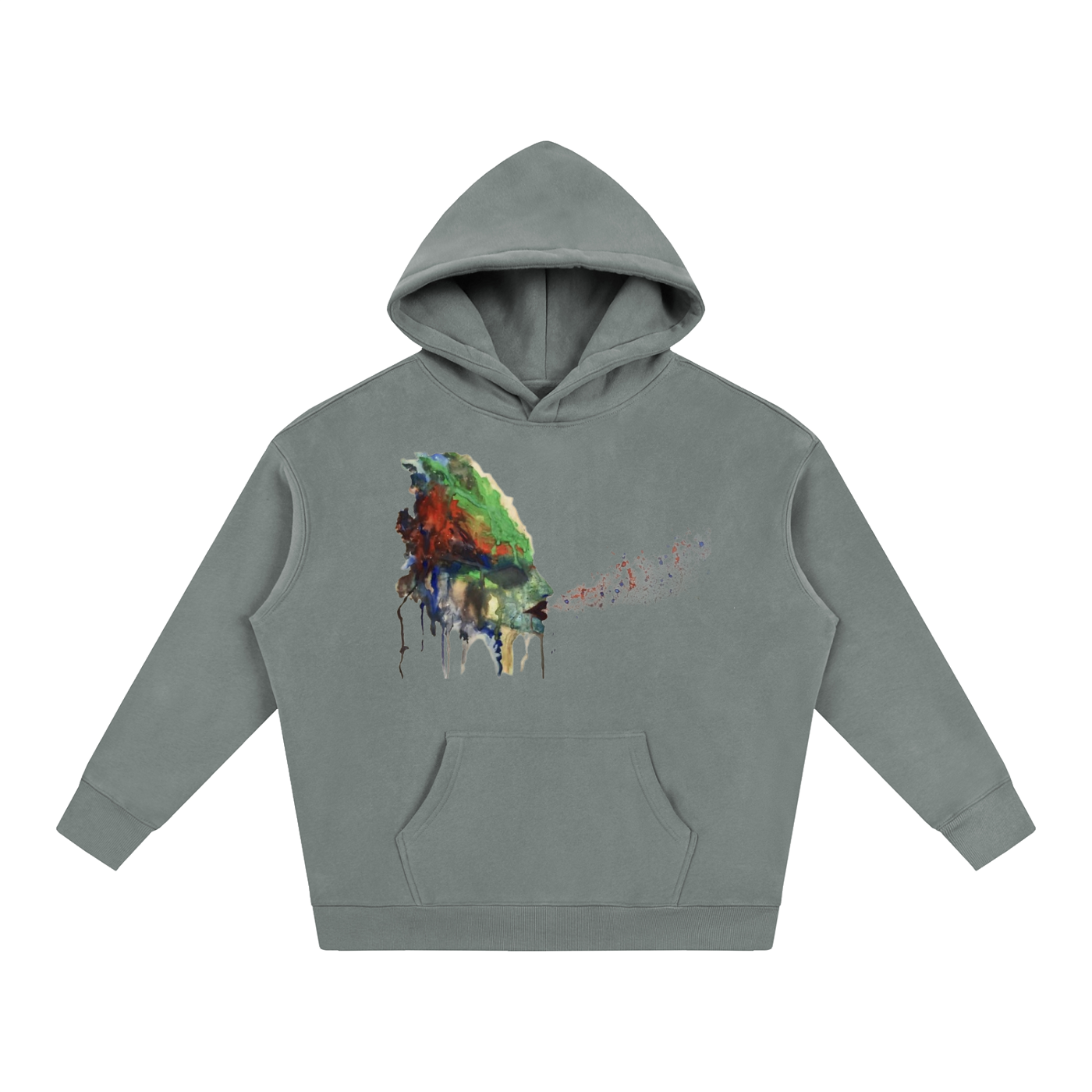 Original Watercolor Fleeced Hoodie