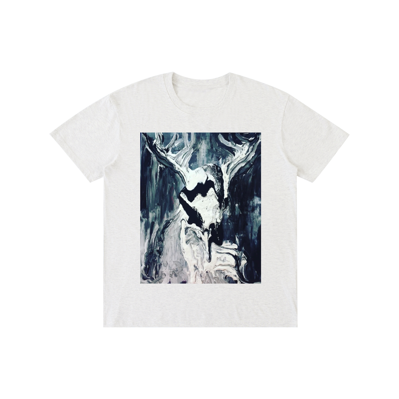 Original deer abstract painting Pure Cotton Unisex T-Shirt