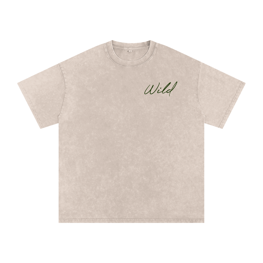Original Rose Painting Snow Washed Cotton T-Shirt