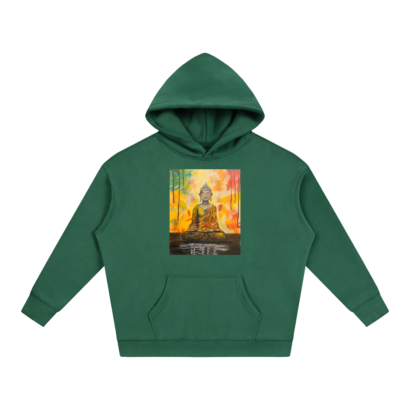 Original Buddha Painting Fleeced Hoodie