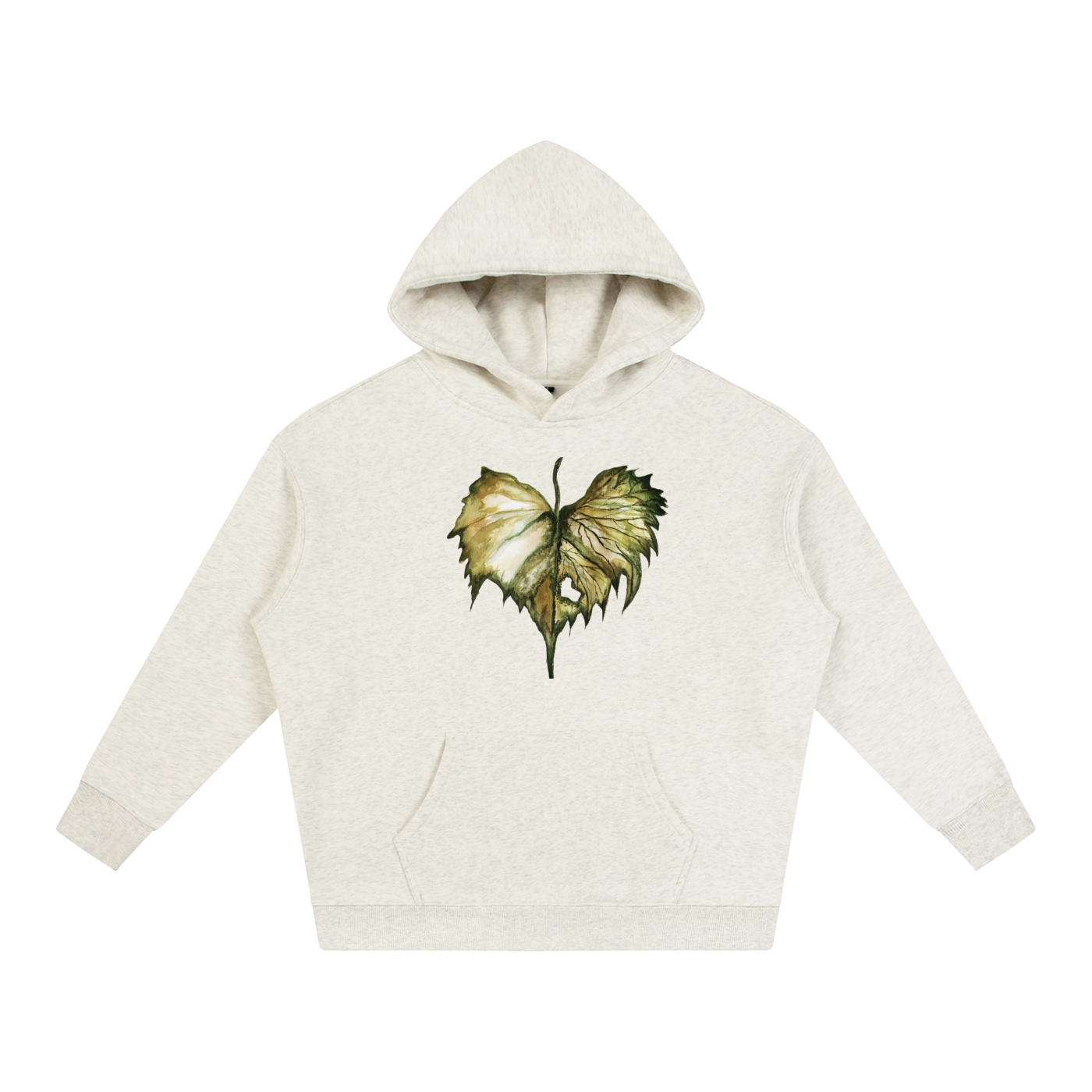 Original leaf watercolor painting Oversize Fleeced Hoodie