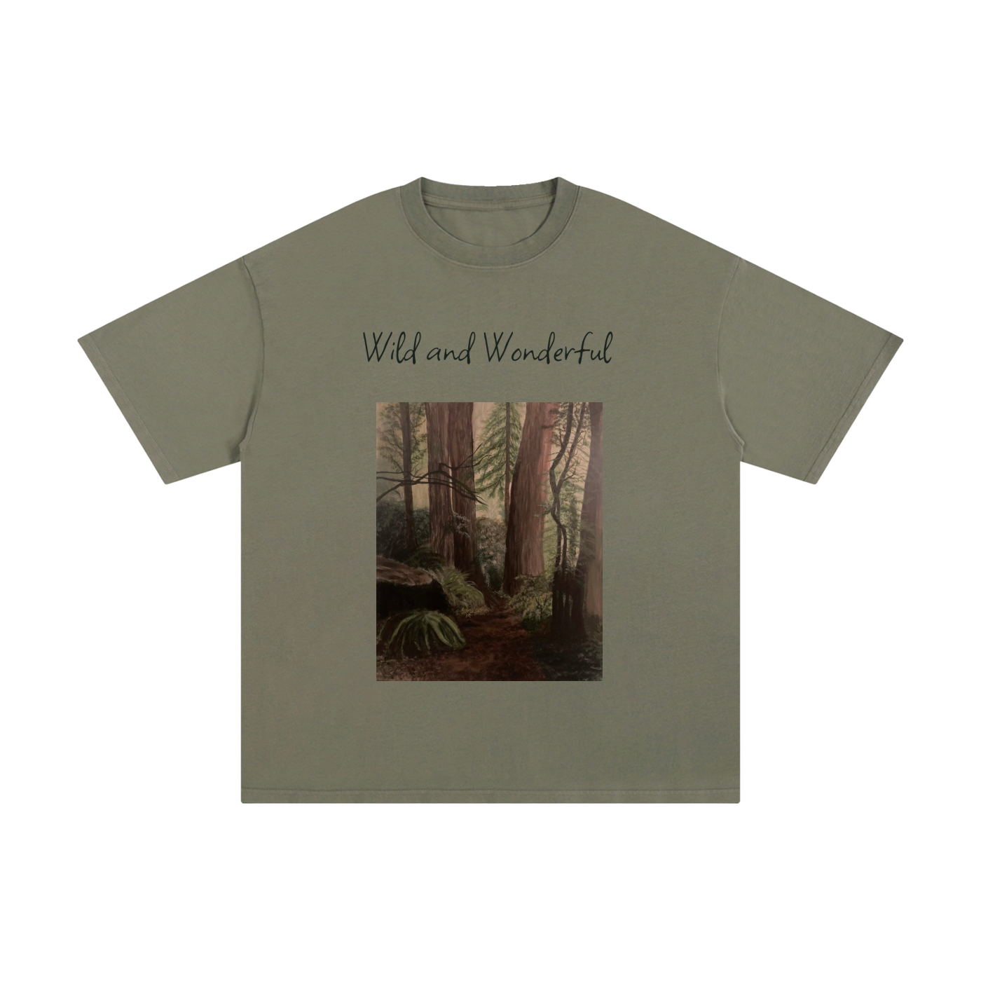 Original Forest Painting Cotton T-Shirt