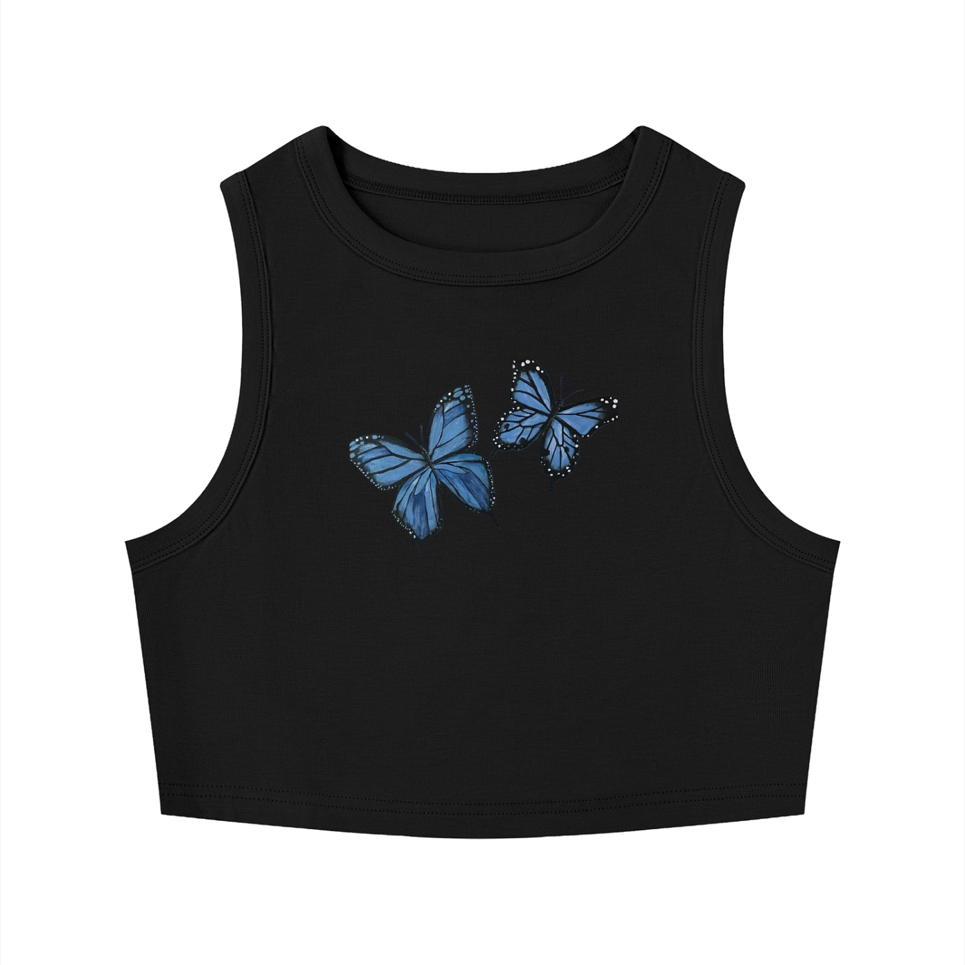 Original Butterfly Painting Women's Crop Tank Top